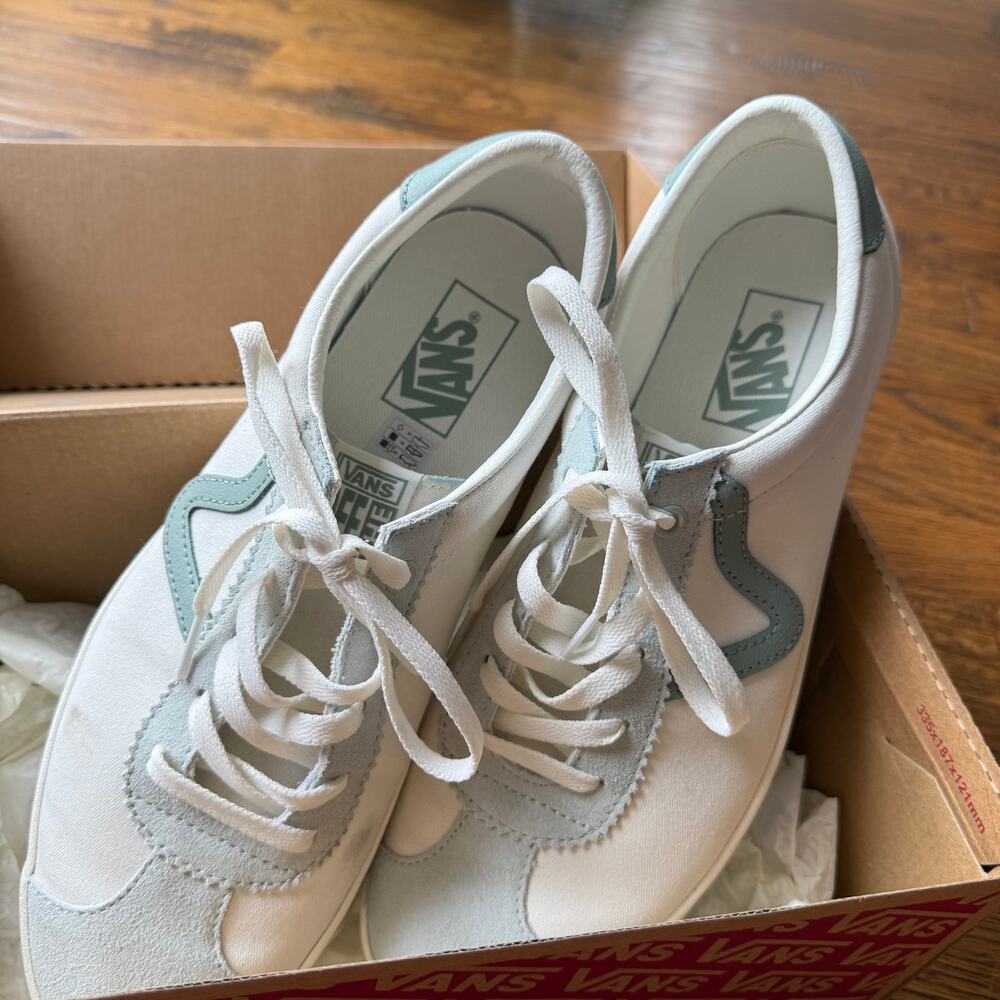 Vans Men's Sport-Low Tri-Tone Green Canvas Suede Skate Shoes Size 10.5 Mens